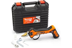 Altuna - Sécateur Électrique à Batterie Titanium - Gold Titanium Performance et Durabilité - Jusqu'à 6h d'autonomie - Chargement USB en 2h - 25mm - Léger et Compact - Jardin et Arbres Fruitiers