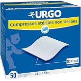 Urgo Sterile Pads - Non-Woven - Box of 50 Bags of 2 Pads - 7.5cm x 7.5cm
