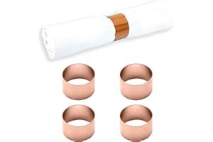 Echtwerk Serviettenring-Set aus Edelstahl, Kreis-design, Serviettenhalter, Serviettenschnallen, Universal, Tischdekoration für Hochzeiten, Ø 4 cm, Kupfer-Edition, 4 teilig