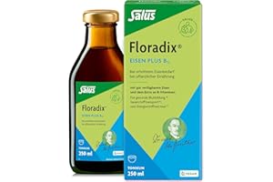 ‎SALUS Salus Floradix Eisen plus B12 - Tonikum 1x 250 ml - mit wertvollen Kräuterextrakten, gut verfügbarem Eisen und dem Extra an Vitamin B12 - bei erhöhtem Eisenbedarf - vegan
