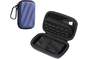 SQERO Funda para Samsung T9/T7 Shield/T7/T7 Touch, disco duro externo SSD 1TB, 2 TB, 4 TB, funda rígida de transporte, funda de transporte de viaje, color azul