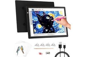 Zocelight A4 Light pad for Diamond Painting,Ultra-thin Light Box For Tracing,3 level dimming light table with clips,Light Board For Sketching,tattoo Artists,X-ray Viewing