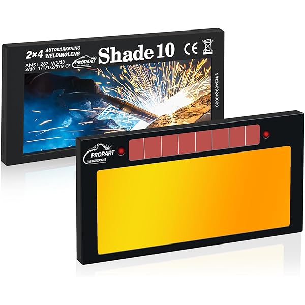 Adjustable Shade 5-13 2x4 1/4, Auto Welding Lens Replacement For Pipeliner And Pancake Welding Hood, 2x4 Adjustable Auto Darkening Welding Lens Shade Range TC108S5-13 (Gold - View #8