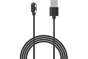 MOHLYTHRIX Smart Watch Charger Compatible with YAMAY SW023 Willful SW021 SW025, 2 Pin Magnetic 2.84mm USB Charging Cable for Letsfit ID206 ID205L ID205U ID205S ID216 Smartwatch(100cm)