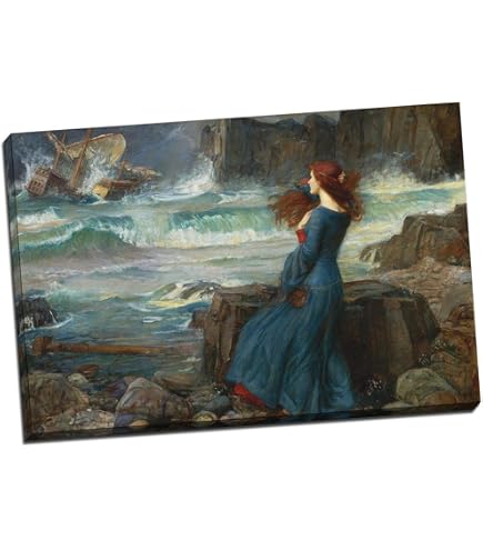 Stampa Su Tela Lady Shalott Di Waterhouse – Decorazione Murale 40x60 Cm Per Soggiorno