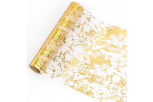 WISHSTAR Runner da tavolo dorato, 28 cm x 5 m, lucido, rotolo oro, runner da tavola in carta, sottile, dorato metallizzato, decorazione da tavolo, con rivestimento per matrimonio, comunione, compleanno, festa