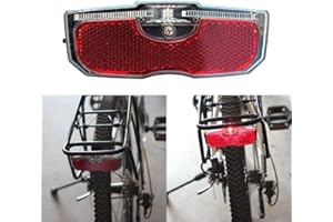 GreceYou Bike Tail Light, Bicycle Rear Reflector Tail Light for Luggage Rack Aluminum Alloy Reflective Taillight, 80mm Screw Mounted/Easy Release (Battery NOT Included)