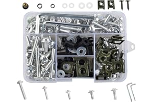 KIEYEENO Motorrad Verkleidungsschrauben Set, 177 StüCk Motorrad Verkleidung Schrauben Aluminium Universal Karosserie Schrauben Mutter M6 M5 FüR Motorrad Auto ZubehöR