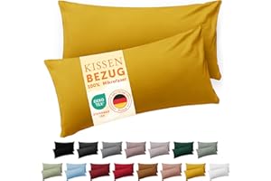 Blumtal Fundas de Almohada 70x40 cm (Juego de 2) - Fundas de cojín de Microfibra para sofá con Cierre de Sobres, Extra Suaves y Lavables, Certificado Oeko-Tex - Amarillo