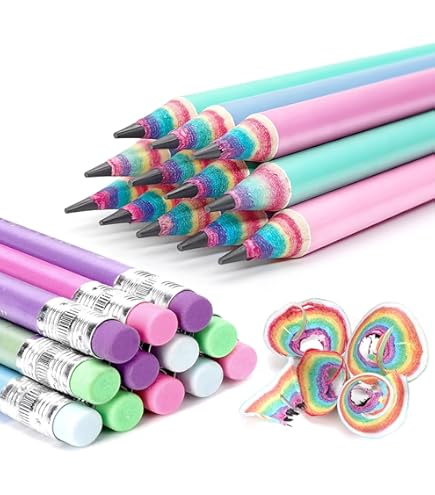 30 HB Bleistifte Mit Radiergummi - 10 Farben Dreikant Für Schule