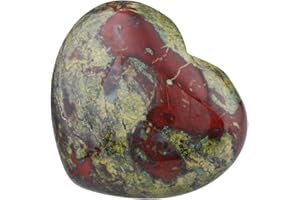 mookaitedecor Dragon Héliotrope Cœur Pierre Meditation Lithothérapie,Reiki Cœur Decoration pour Guérison des Cristaux Naturelle Anti Stress
