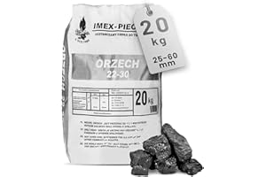 PALIGO Steinkohle grob 25-60mm (20 kg Sack) – Anthrazit-Nusskohle in Premiumqualität – Effiziente Wärme zum Heizen und für Öfen & Heizanlagen – Hoher Heizwert & saubere Verbrennung