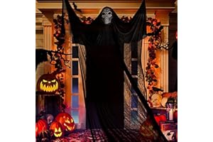 SVIPDDD DIDUDE Halloween Décoration Fantôme à Suspendre pour Maison Hanté Suspension Faucheuse Crâne Halloween Décoration Prop Effrayant Accessoires Halloween Décoration(Noir) Masque Squelettique