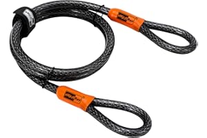 eMjollRay Cavo in Acciaio per Scooter Elettrico, Lucchetti per Cavo per Bici in Acciaio Intrecciato da 10 mm, Cavo in Acciaio di Sicurezza Resistente Antifurto per Scooter, Bici e Lucchetto a U