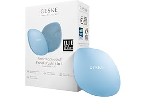 GESKE | Cepillo facial SmartAppGuided™ 4 en 1 | Cepillo de limpieza facial | Cepillo de silicona suave | Limpieza facial profesional | Dispositivo de limpieza facial | Limpieza de la piel