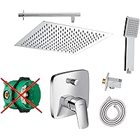 Vanvilla Duschset Schwarz Matt Mit Hansgrohe Armatur - Modernes Unterputz-System Mit Regendusche