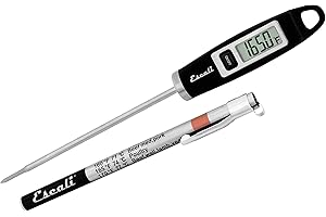 Escali DH1-B Termometro Cucina Digitale - Termometro Barbecue con Certificazione NSF - Termometro da Cucina - Da -45°C a 200°C - Nero - 20 x 2 x 1,3 cm