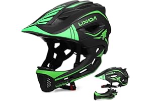Lixada Casco de Ciclismo para niños, Casco de Bicicleta para niños Desmontable Integral. Casco Deportivo para niños para MTB, BMX, Skateboard y Scooter con mentón removible para pequeños Atletas