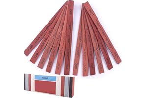 CBRIGHT Set di pietre per affilare, set di 12 pezzi di pietre per di pietre per lucidare l'olio Grane 320# 400# 600# 800# 1000# 1200# (5.9x0.47x0.12Inch)