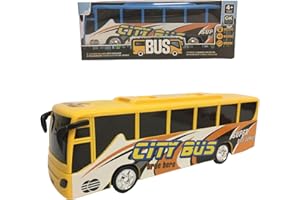 GENERIC Pullman Giocattolo per Bambini Luci Suoni Movimento Autobus Urbano Bus Giocattolo Luci Suoni Movimento Bump & Go Autobus Giocattolo Cammina quando Incontra un ostacolo Cambia Direzione Pullman Gioco