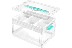 Vtopmart Plastic Storage Box with Removable Tray Craft Organizers and Storage, 1 pack