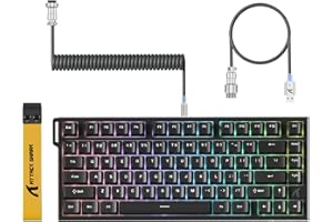 ATTACK SHARK R82 HE Tastiera Gaming 75% con Cavo, con Cavo C01ULTRA LED, Switch Magnetici, 8000Hz, Precisione Ultra 0,005mm RT Tech, Retroilluminazione RGB, 5 Strati Fonoassorbenti (Nero)