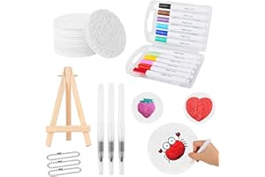 Générique Magic Puffy Painting Set, 3D Drawing Canvas Sponge Pint, Puffy Popcorn Draw Texture Painting Kit, DIY Bubble Drawing Pens Art Supplies (Rond)