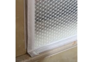 YUJIANHUAA Kit D'isolation de Fenêtre pour l'hiver,Film Fenetre Isolant,Rideaux Isolant,Couverture de Fenêtre en Plastique,Protection Contre le Froid,Isolation Thermique,Largeur x Hauteur (50x80cm)