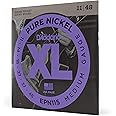 D'Addario Guitar Strings - XL Pure Nickel Electric Guitar Strings - Round Wound - Warm, Bright, Vintage Sound - EPN115 - Blues/Jazz Rock, 11-48