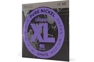 D'Addario EPN115 Cordes en nickel pur pour guitare électrique Blues/Jazz Rock 11-48