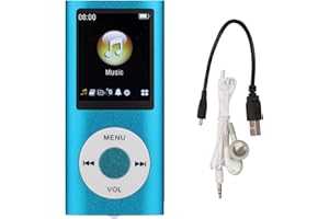 Bewinner MP3-Player/MP4-Player, Musikplayer Unterstützt Bis zu 64 GB TF-Karte, Digitaler 1,8-Zoll-LCD-Bildschirm, Tragbarer HiFi-Musikplayer mit Verlustfreiem Sound und Lautsprecher(Blau)