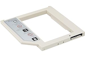 SILVERSTONE TECHNOLOGY SilverStone SST-TS08 - Adaptador para SSD o HDD de 2,5” 9,5mm Extensión para portátil para bahía DVD delgado y carcasa externa para DVD delgado, blanco