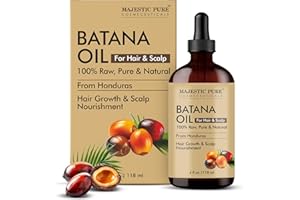 MAJESTIC PURE Batana Oil for Hair Growth | Moisturizes Scalp & Hair | Nourishing & Volumizing | 100% Pure & Natural | PETA Certified | 4 Fl Oz