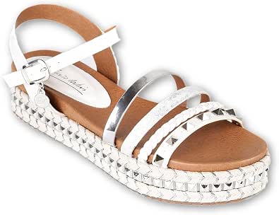 Sandali Bianchi con Platform in Corda e Borchie (38 EU) : Amazon.it: Scarpe  e borse