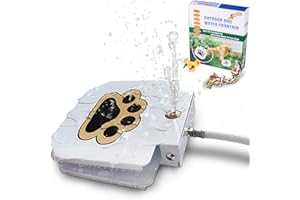 BACOENG Distributeur Eau Chien à Activation Facile, Jouet de Fontaine d'eau pour Chien avec Corde Molaire, Jeu de Valves Amélioré (Nous Cuivre VS Autres Plastiques)