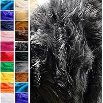 Longe 20 Mètres Stoffbook NOIR FOURRURE FLOKATI CHEVEUX LONGS 50X75CM SHOOTING PHOTO POUR CARNEVAL ET DÉCORATION, B710 (Noir Tissu Poilu