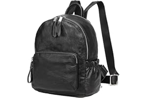 VASCHY Mochila Mujer Pequeña, Bolso Mochila Impermeable Bolso de Mano PU de Cuero Bolso de Hombro Casual Moda Bolso Ordenador para Viaje Universidad Trabajo Shopping