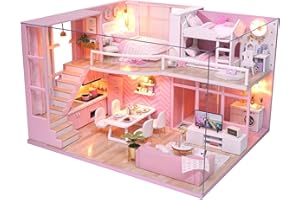 CUTE-Eyfud DIY Miniature House, Miniatur Haus mit LED Lights & Music Box, Perfect Handmade Craft for Teens & Adults, Creative Doll House Gift for Birthdays and Holidays
