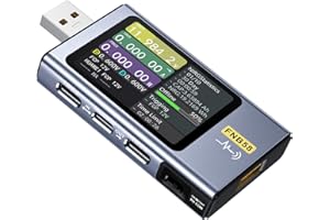 SIRYDER USB Tester,FNB58 USB Messgerät 0-7A 4-28V Voltmeter Amperemeter Digital USB-Tester mit Bluetooth Trigger und Schnellladeerkennung USB C Messgerät