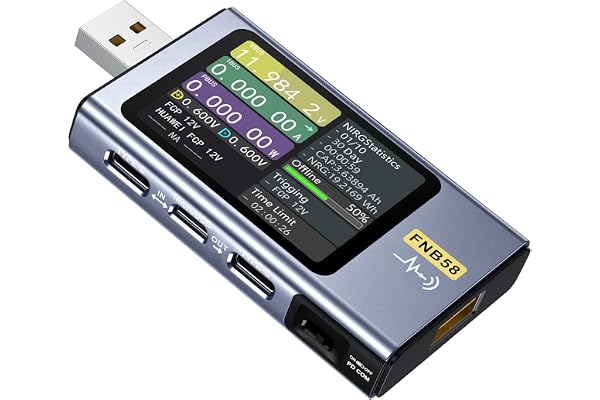 USB-testare,FNB58 USB-mätare 0-7A 4-28V voltmeter amperemeter digital USB-testare med Bluetooth trigger och snabbladdningsidentifiering USB C-mätare