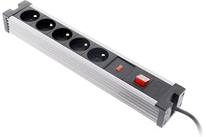 Bloc parafoudre 5x16A avec Interrupteur - Noir - Zenitech