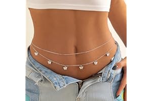 Carufin, cadenas de cintura de doble capa, cadena de mariposa para el vientre, accesorios de moda para el cuerpo, joyería para mujeres y niñas