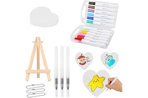 Générique Magic Puffy Painting Set, 3D Drawing Canvas Sponge Pint, Puffy Popcorn Draw Texture Painting Kit, DIY Bubble Drawing Pens Art Supplies (Cœur)