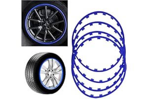 UIHECTA 16/17/18/19/20 Pouce Protecteurs De Jantes, Garniture De Protection De Garde De Jantes Automobiles, Anti-Collision Anti-Rayures Kit De Garnitures De Remise en éTat De Voiture,Bleu,18in