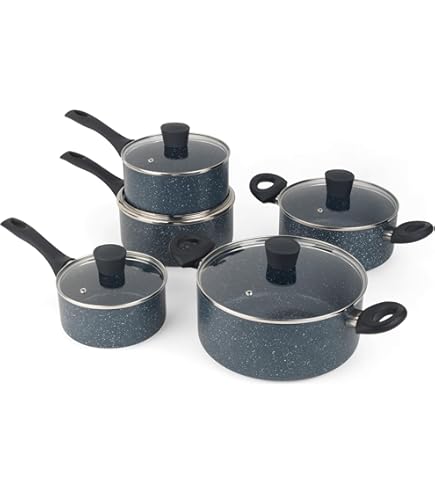 Russell Hobbs RH02799EU7 Frying Pan, Non-Stick, Induction Hob Suitable Cooking Pan, Cook With Little or No Oil For Healthy Meals, Soft Grip Handle, Metallic Marble, Strong Forged Aluminium, 24 cm