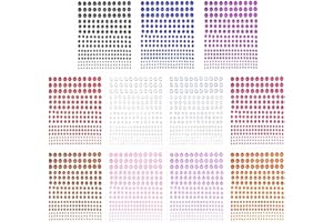 USTNIR Set di 13 Fogli di Adesivi Brillantini, Strass e Cristalli acrilici Colorati, Ideali per Decorare Il Viso, Il Corpo e Le Unghie per Feste, Matrimoni e Festival.