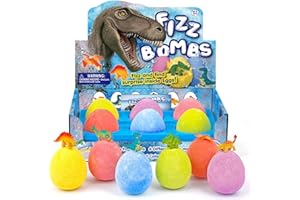 ‎DR. DAZ Bath Bombs Children's 6 Dinosaur Egg Bath Bombs Gift Set Bath Bomb Surprise Toys Bath Additive Bubble Bath Toy Bath Ball Gift from 7 8 9 10 Years