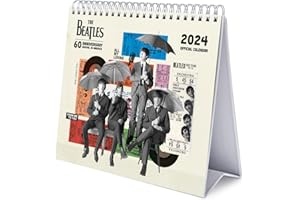 Grupo Erik: Calendario Beatles 2024 da Tavolo - Calendario Scrivania 2024, 12 mesi + Planner annuale 2025, 18x20 cm FSC®, calendario da tavolo 2024, calendario ufficio 2024, beatles gadget