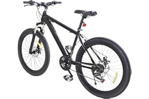 OMGGYER Bicicleta de montaña de 26 pulgadas para hombre, 21 velocidades, acero al carbono, altura ajustable, con frenos de disco dobles para hombre/mujer/niño/niña