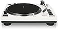 Lenco L-3808 White | 33 & 45 RPM Direct Drive USB Turntable for Vinyl with Integrated Stereo Pre-Amplifier and Premium Audio Technica Cartridge - White Record Player